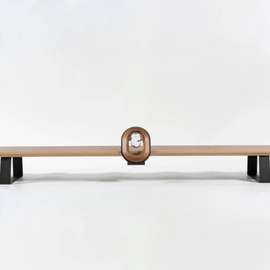 Telefoonhouder voor Mastersøn walnoot monitorstandaard monitor standaard stand - draadloos opladen iPhone Samsung